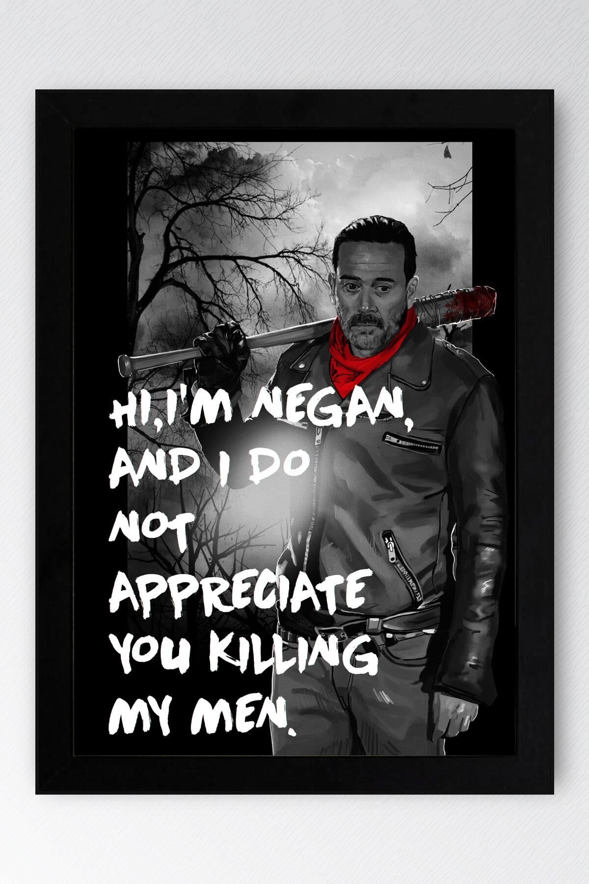 The Walking Dead Negan Çerçeveli Tablo - Dizi Posteri Tablo
