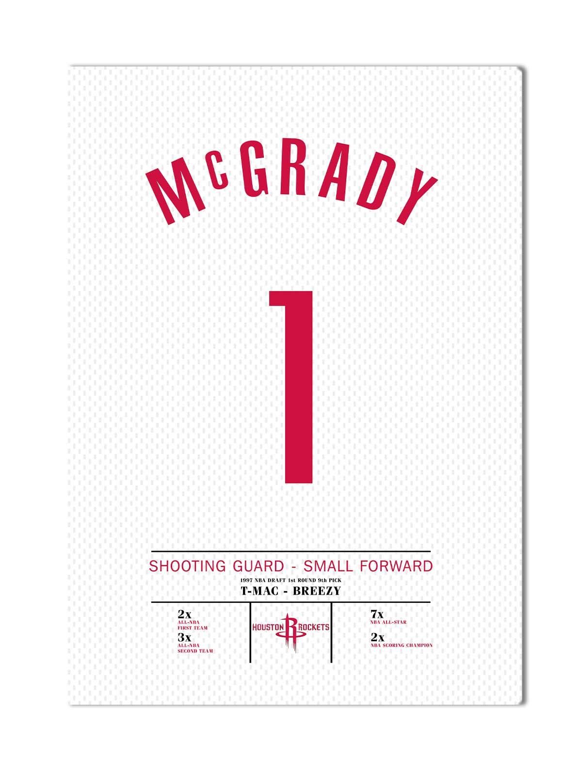 Tracy McGrady Forma Kanvas Tablo 40x55cm NBA Houston Rockets Jersey