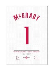 Tracy McGrady Forma Kanvas Tablo 40x55cm NBA Houston Rockets Jersey