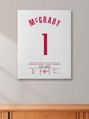 Tracy McGrady Forma Kanvas Tablo 40x55cm NBA Houston Rockets Jersey