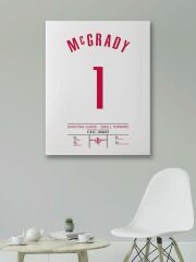 Tracy McGrady Forma Kanvas Tablo 40x55cm NBA Houston Rockets Jersey