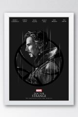Doctor Strange Çerçeveli Tablo - Marvel Film Afişi Poster Tablo 30x42 - Beyaz