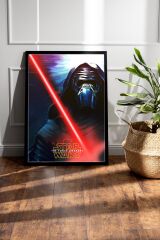 Star Wars Darth Vader Çerçeveli Tablo - Uzay Savaşları Fim Posteri Tablo 21x30 - Siyah