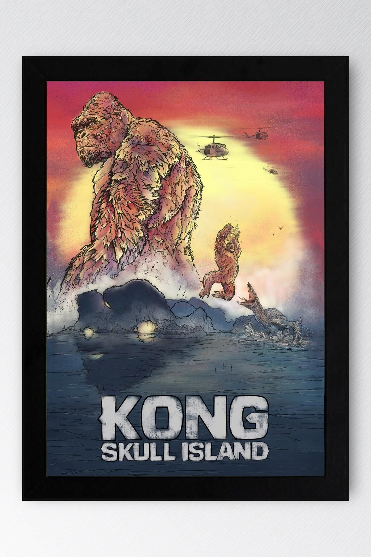 Kong Skull Island Çerçeveli Tablo - Kafatası Adası Film Posteri Tablo