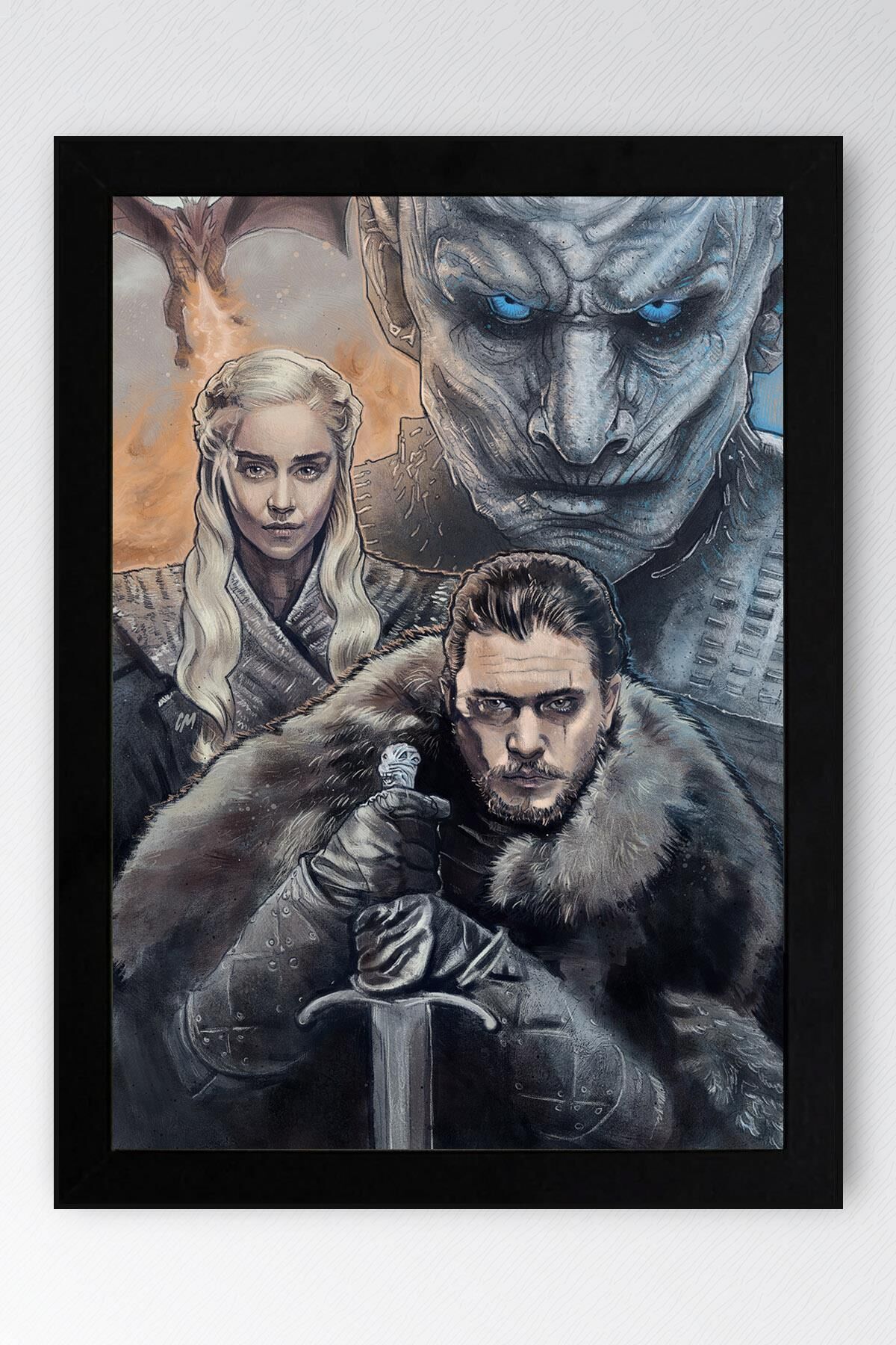 Game of Thrones Çerçeveli Tablo - Taht Oyunları Dizi Posteri Tablo