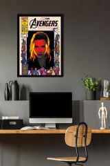 Black Widow Çerçeveli Tablo - Marvel Çizgi Roman Kapağı Poster Tablo