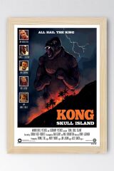 Kong Skull Island Çerçeveli Tablo - Kafatası Adası Film Posteri Tablo 21x30 - Kayın