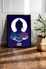 Star Wars Çerçeveli Tablo - Uzay Savaşları Fim Posteri Tablo 21x30 - Siyah