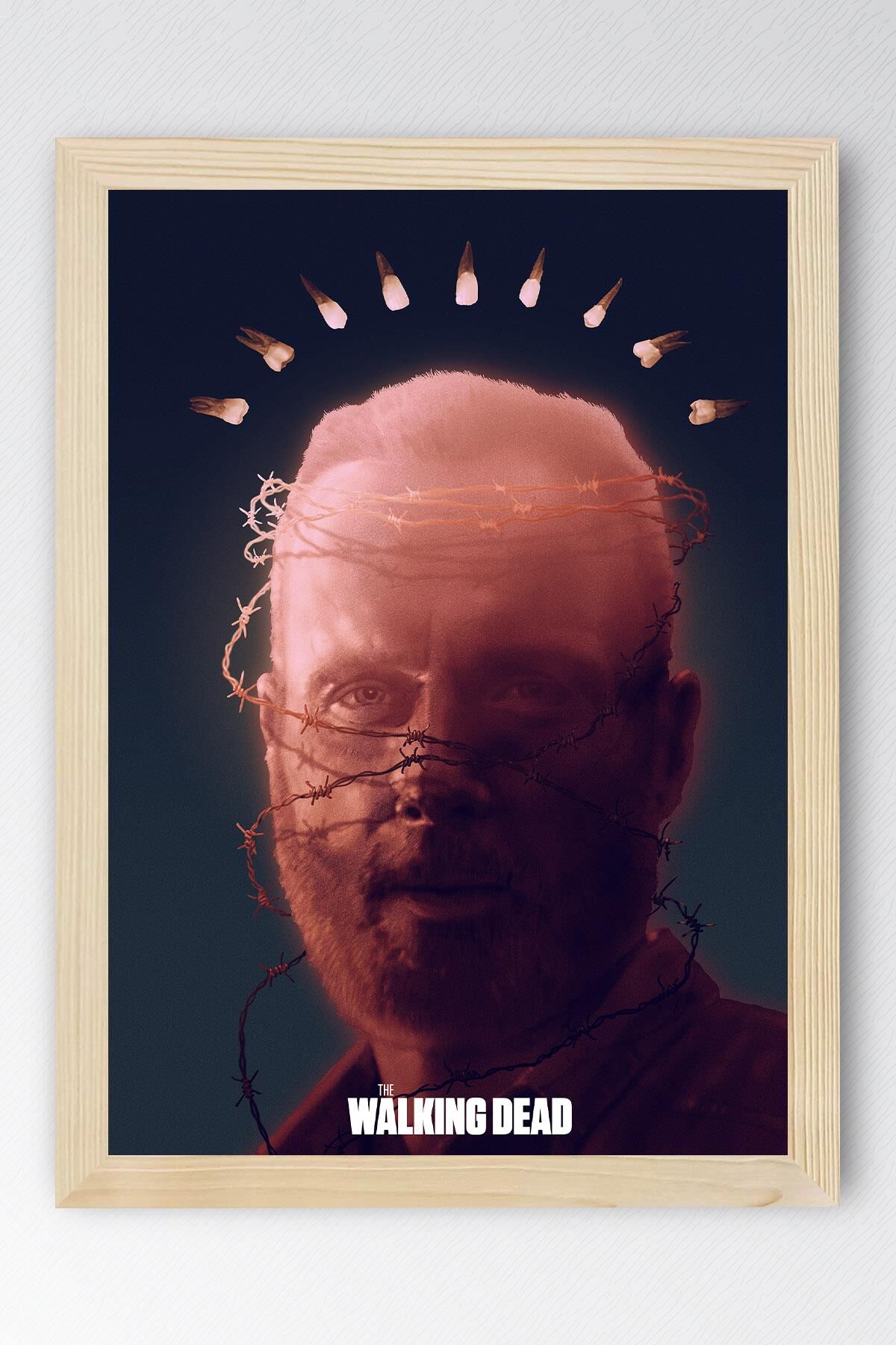 The Walking Dead Rick Grimes Çerçeveli Tablo - Dizi Posteri Tablo 21x30 - Kayın