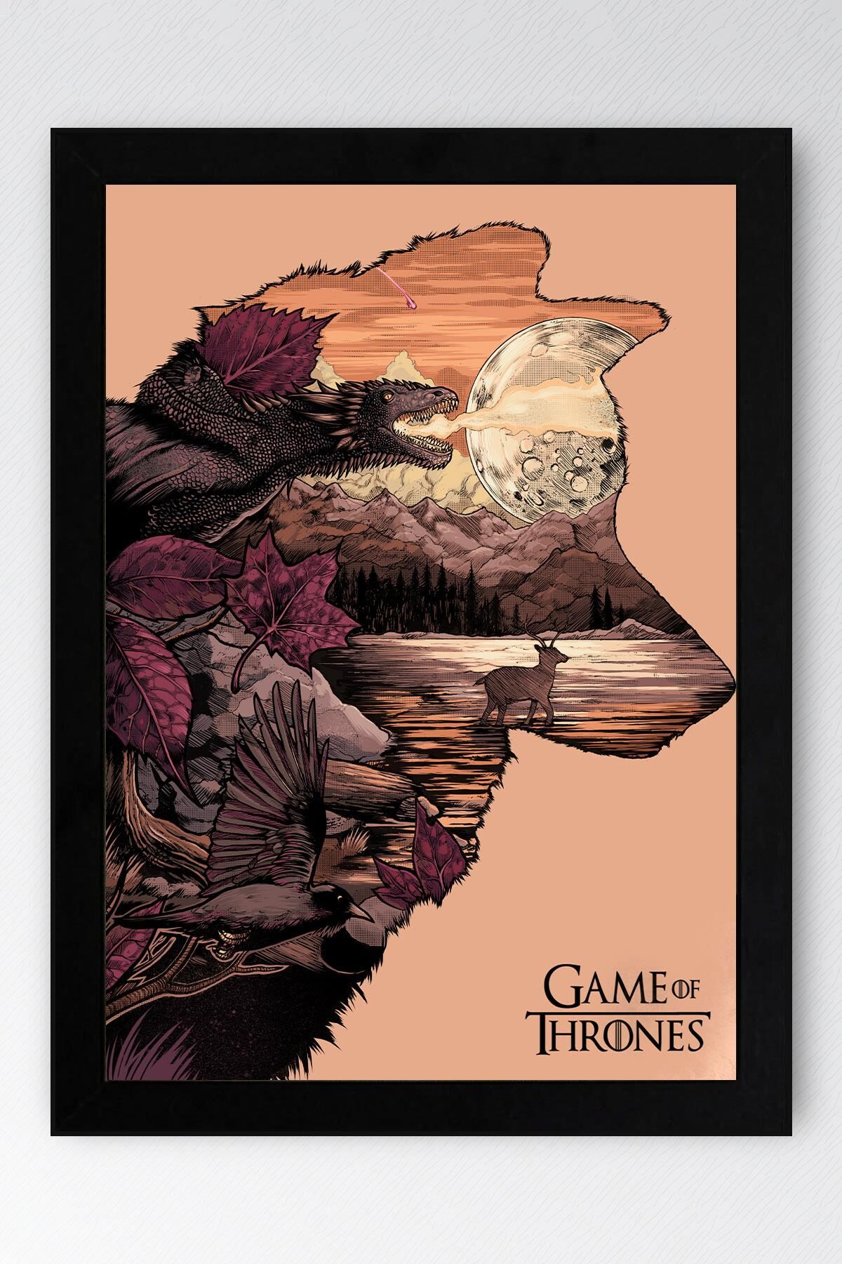 Game of Thrones Çerçeveli Tablo - Taht Oyunları Dizi Posteri Tablo