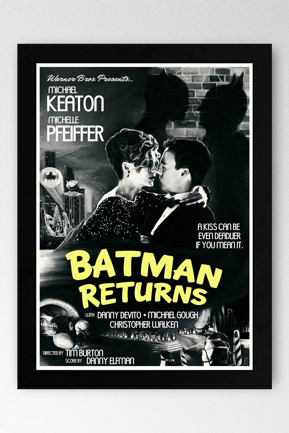 Batman Çerçeveli Tablo - Batman Returns Film Afişi Poster Tablo