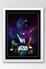 Star Wars Çerçeveli Tablo - Uzay Savaşları Nostalji Fim Posteri Tablo