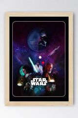 Star Wars Çerçeveli Tablo - Uzay Savaşları Nostalji Fim Posteri Tablo