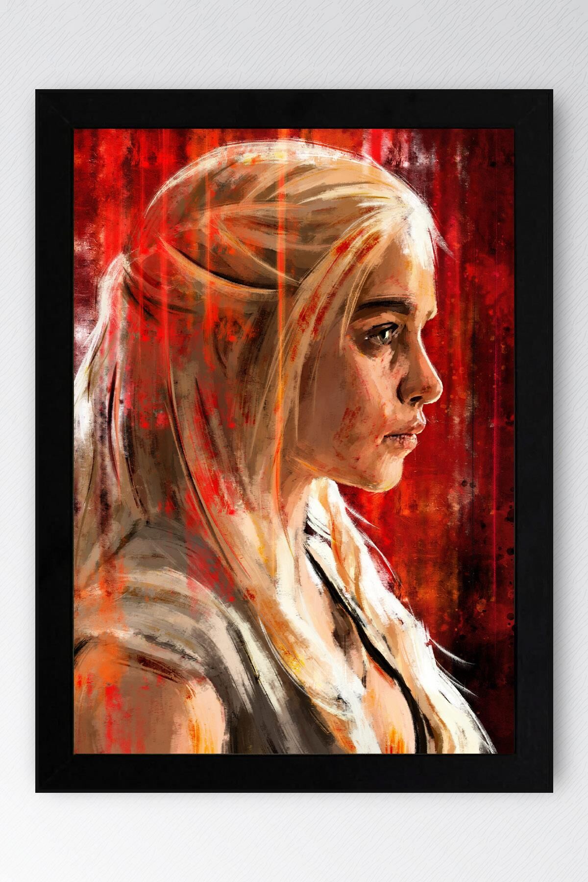 Game of Thrones Daenerys Çerçeveli Tablo - Taht Oyunları Dizi Posteri Tablo
