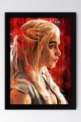 Game of Thrones Daenerys Çerçeveli Tablo - Taht Oyunları Dizi Posteri Tablo