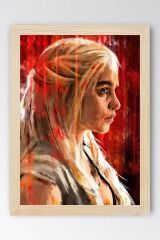 Game of Thrones Daenerys Çerçeveli Tablo - Taht Oyunları Dizi Posteri Tablo