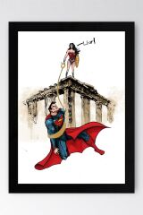 Superman Wonder Woman Çerçeveli Tablo - Film Posteri Tablo