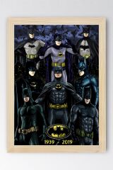 Batman Çerçeveli Tablo - Batman Tüm Karakterler Çizgi Roman Tasarımlı Poster Tablo