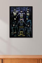 Batman Çerçeveli Tablo - Batman Tüm Karakterler Çizgi Roman Tasarımlı Poster Tablo