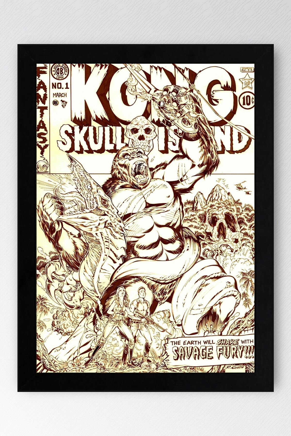 Kong Skull Island Çerçeveli Tablo - Kafatası Adası Film Posteri Tablo