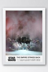 Star Wars The Empire Strikes Back Çerçeveli Tablo - Uzay Savaşları Eski Fim Posteri Tablo