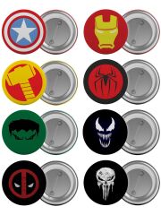 Marvel Kahramanları Çanta Rozeti Seti 8 Adet En Büyük Boy 5.8cm İğneli Broş
