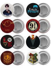Harry Potter Çanta Rozeti Seti 8 Adet En Büyük Boy 5.8cm İğneli Broş