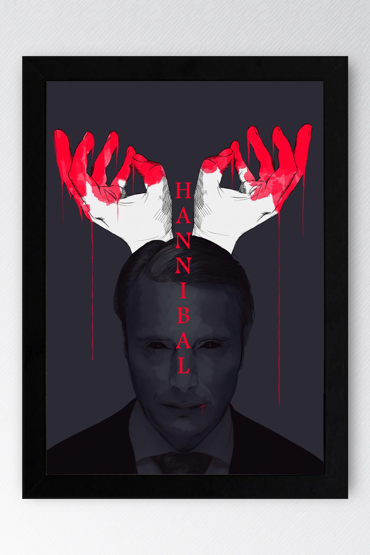 Hannibal Lecter Çerçeveli Tablo - Dizi Afişi Poster Tablo