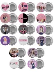 Black Pink Çanta Rozeti Seti 16 Adet En Büyük Boy 5.8cm İğneli Broş