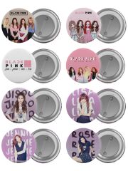 Black Pink Çanta Rozeti Seti 8 Adet En Büyük Boy 5.8cm İğneli Broş