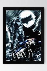 Batman v Superman Çerçeveli Tablo - Poster Tablo 30x42 - Siyah