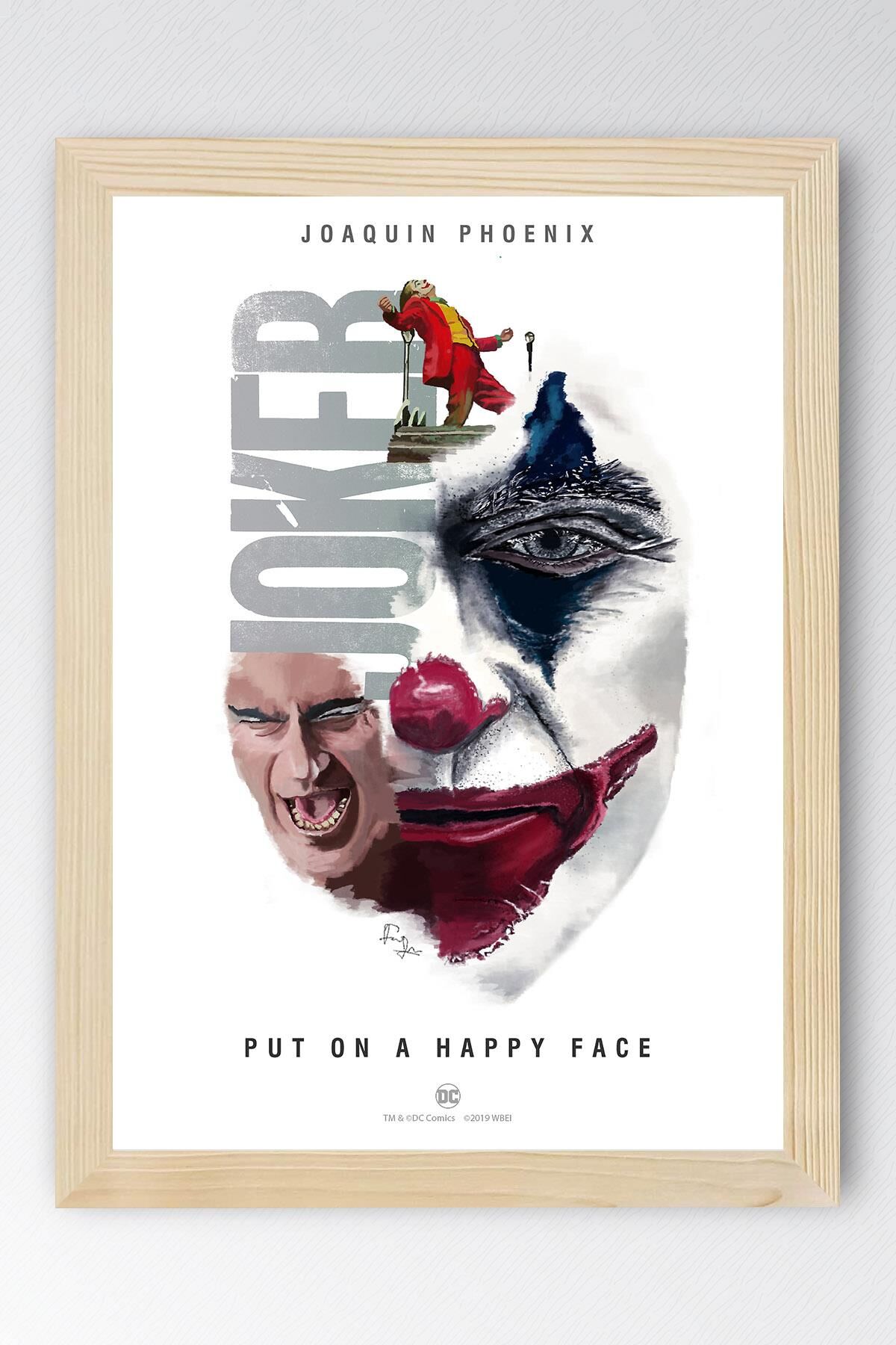 Joker Çerçeveli Tablo - Film Posteri Tablo 15x21 - Kayın