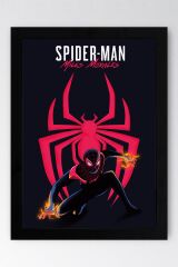 Spider Man Miles Morales Çerçeveli Tablo - Örümcek Adam Fim Posteri Tablo 15x21 - Siyah
