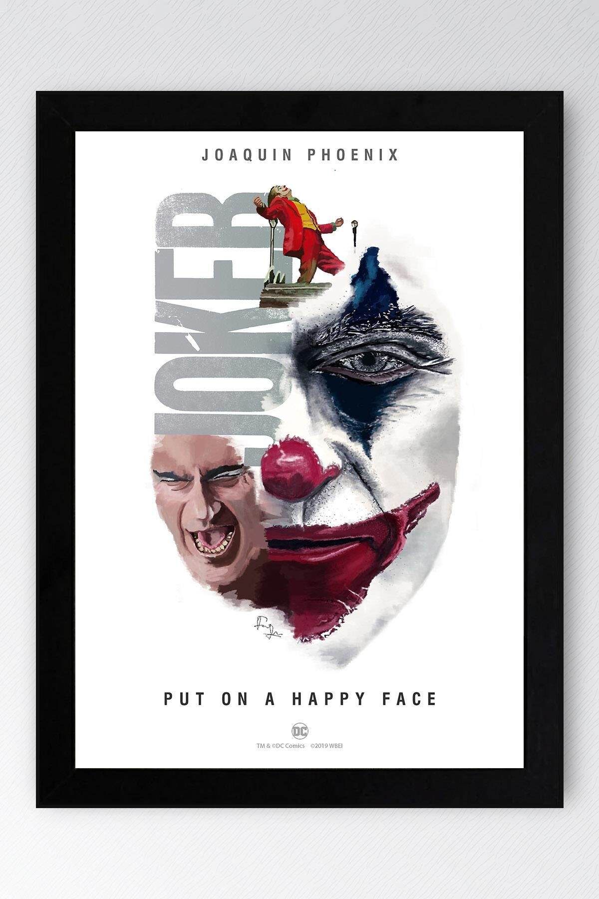 Joker Çerçeveli Tablo - Film Posteri Tablo 30x42 - Siyah
