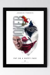 Joker Çerçeveli Tablo - Film Posteri Tablo 30x42 - Siyah