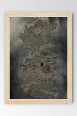 Game of Thrones Haritası Çerçeveli Tablo - Taht Oyunları Dizi Posteri Tablo