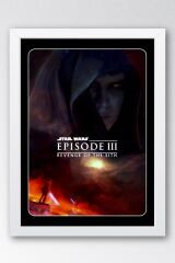 Star Wars 3 Çerçeveli Tablo - Uzay Savaşları Eski Nostalji Fim Posteri Tablo 35x50 - Beyaz