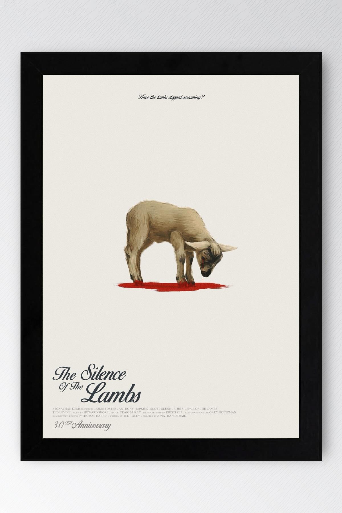 Kuzuların Sessizliği Çerçeveli Tablo - Film Posteri Tablo 50x70 - Siyah