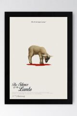 Kuzuların Sessizliği Çerçeveli Tablo - Film Posteri Tablo 50x70 - Siyah
