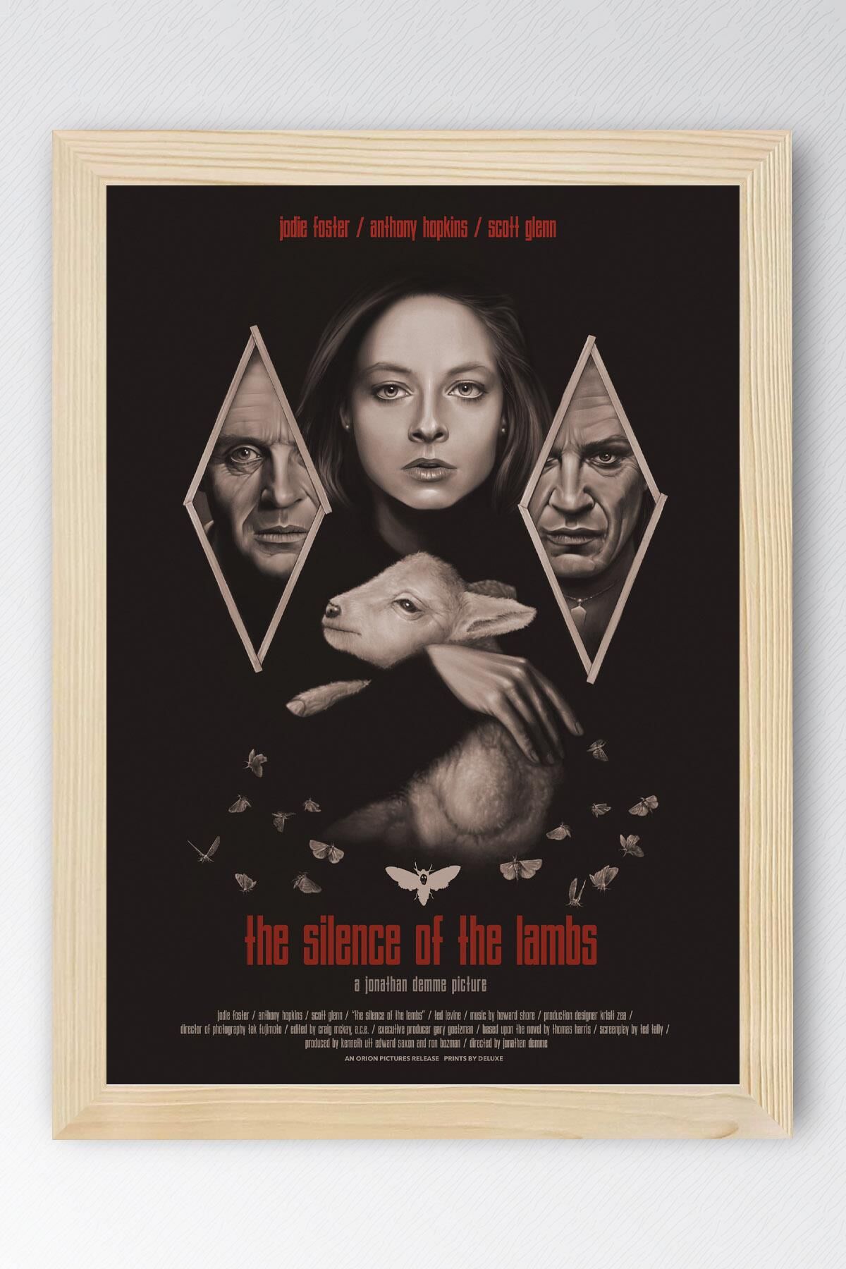 Kuzuların Sessizliği Çerçeveli Tablo - Film Posteri Tablo 21x30 - Kayın