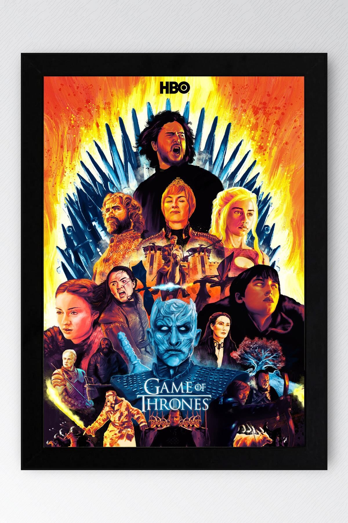 Game of Thrones Çerçeveli Tablo - Taht Oyunları Dizi Posteri Tablo