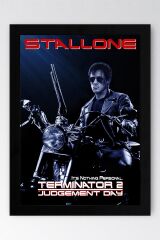 Terminator Stallone Çerçeveli Tablo - Terminatör Film Posteri Tablo
