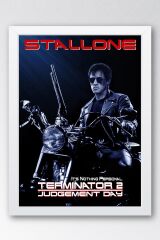Terminator Stallone Çerçeveli Tablo - Terminatör Film Posteri Tablo
