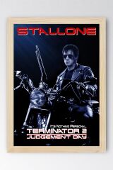 Terminator Stallone Çerçeveli Tablo - Terminatör Film Posteri Tablo
