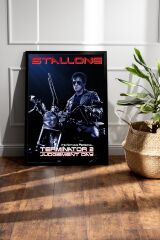 Terminator Stallone Çerçeveli Tablo - Terminatör Film Posteri Tablo