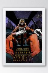 Star Wars 4 A New Hope Çerçeveli Tablo - Uzay Savaşları Fim Posteri Tablo
