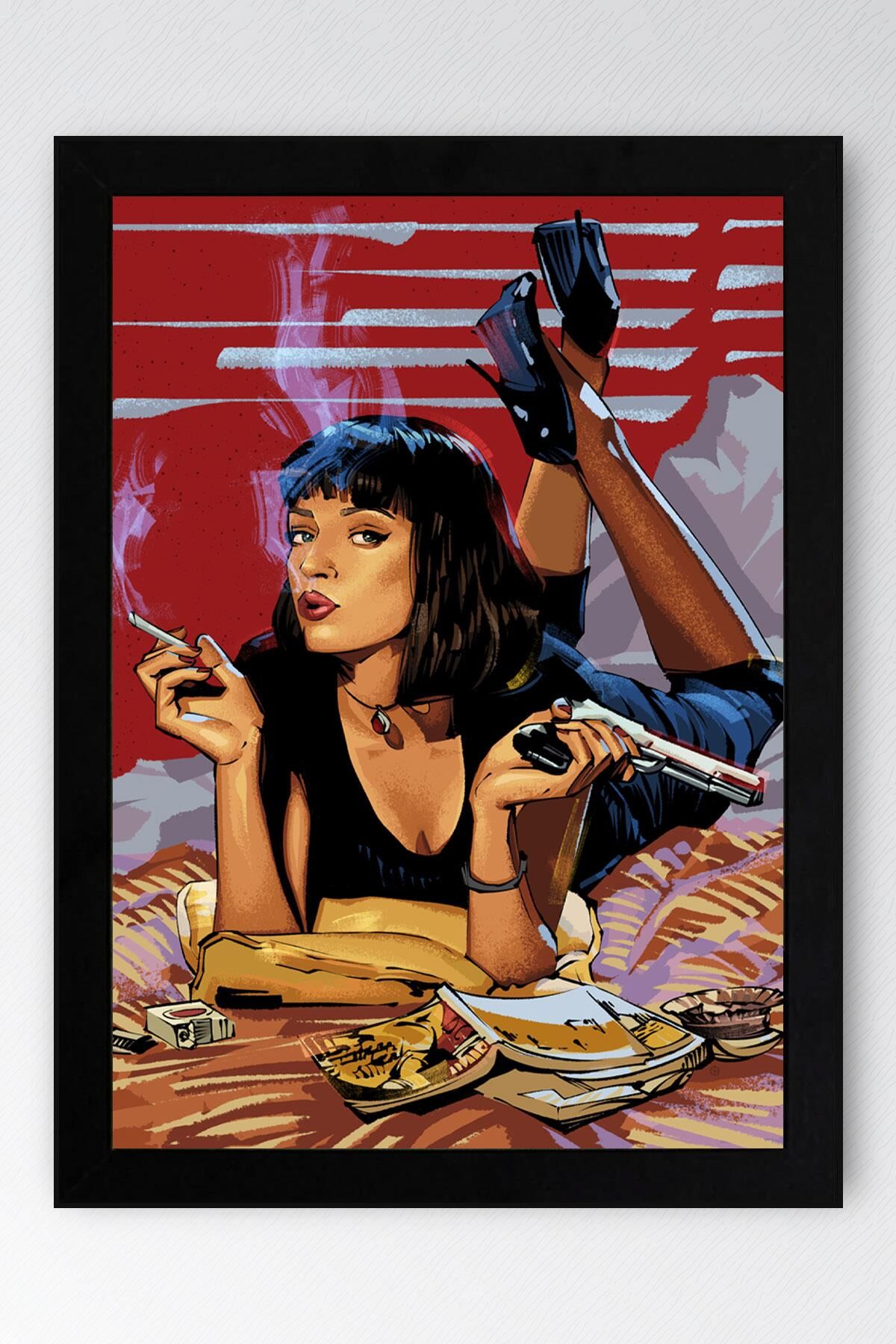 Pulp Fiction Çerçeveli Tablo - Ucuz Roman Fim Posteri Tablo