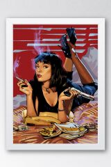 Pulp Fiction Çerçeveli Tablo - Ucuz Roman Fim Posteri Tablo