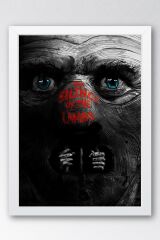 Kuzuların Sessizliği Çerçeveli Tablo - Film Posteri Tablo 21x30 - Beyaz