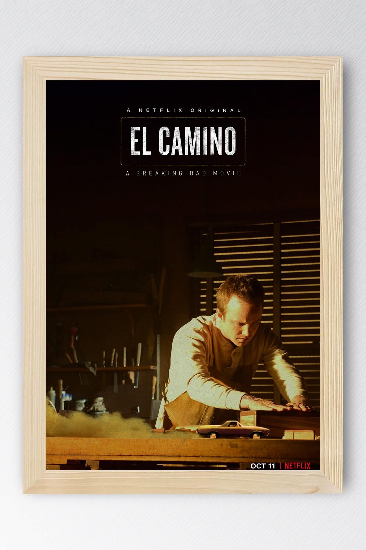 Breaking Bad Çerçeveli Tablo - El Camino Film Afişi Poster Tablo 50x70 - Kayın